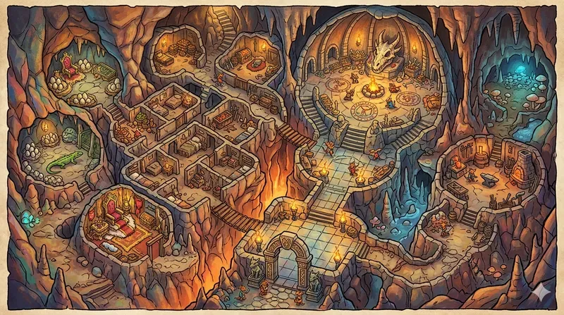 RPG Map Illustration DnD Game Dungeons