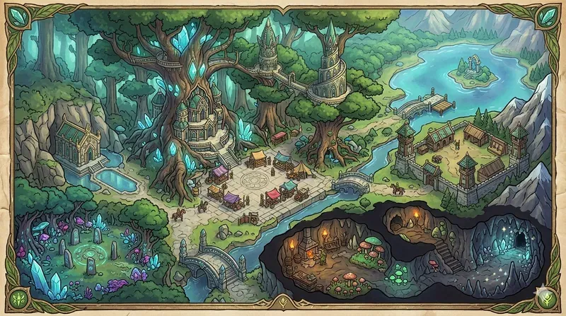 RPG Map Illustration DnD Game Dungeons