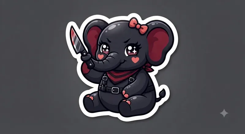 Kawaii Goth Pod Merch Sticker Engines