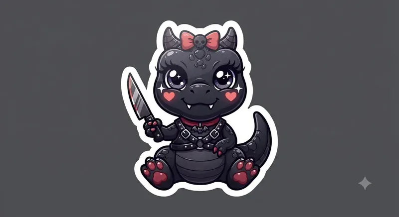 Kawaii Goth Pod Merch Sticker Engines