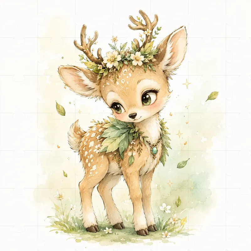 Cute Whimsical Animal Watercolor Stickers