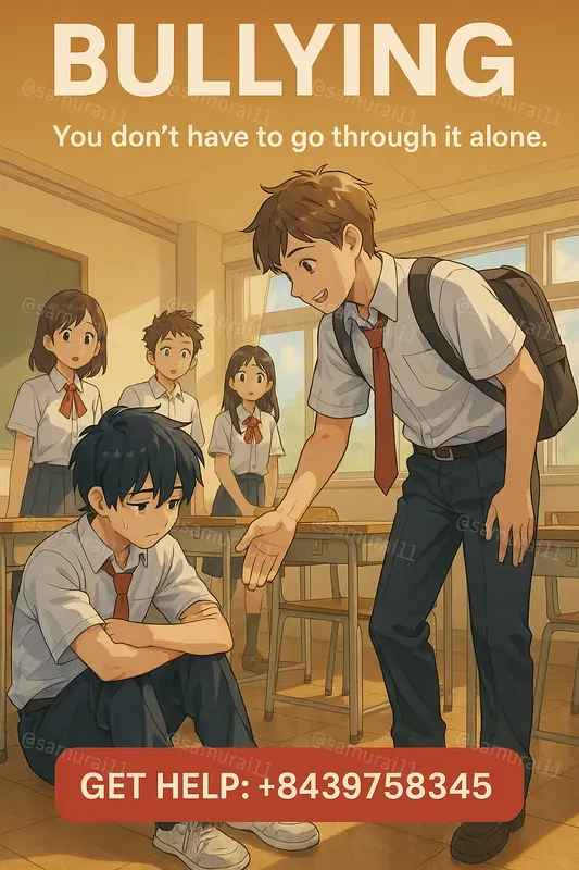 Stop Bullying Secure Help Anime Posters