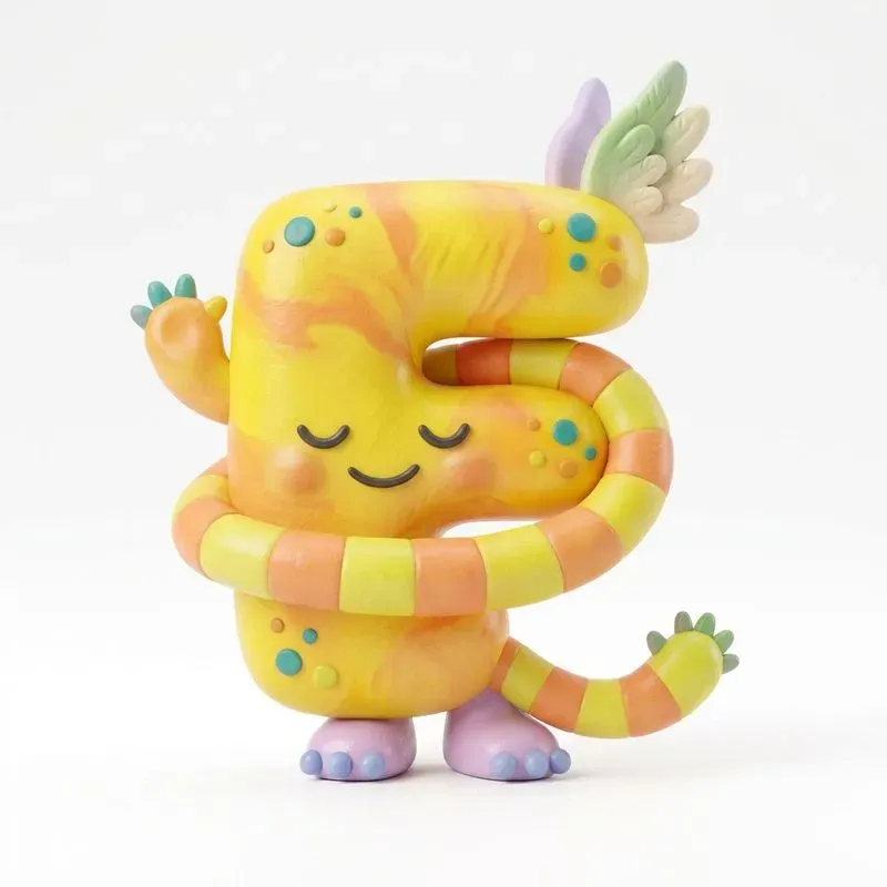 3D Clay Monster Alphabet Typographs