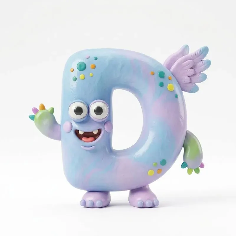 3D Clay Monster Alphabet Typographs