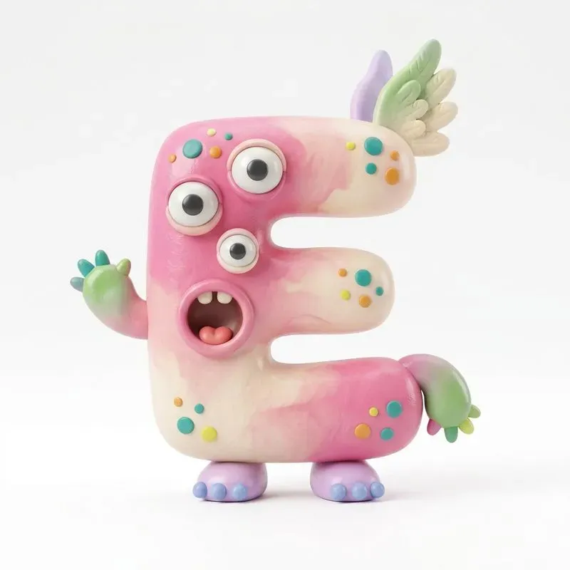 3D Clay Monster Alphabet Typographs