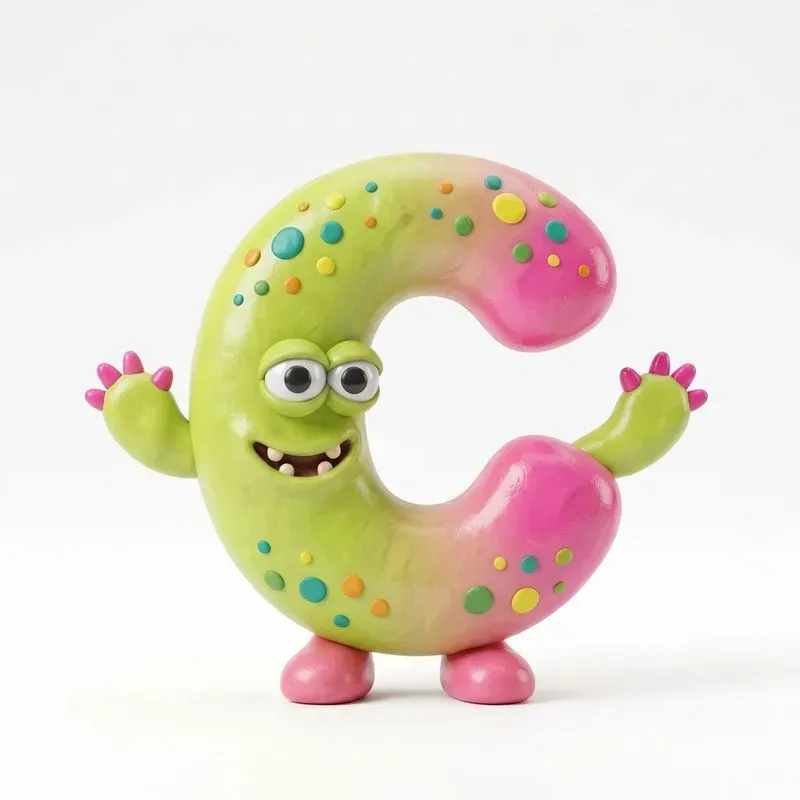 3D Clay Monster Alphabet Typographs