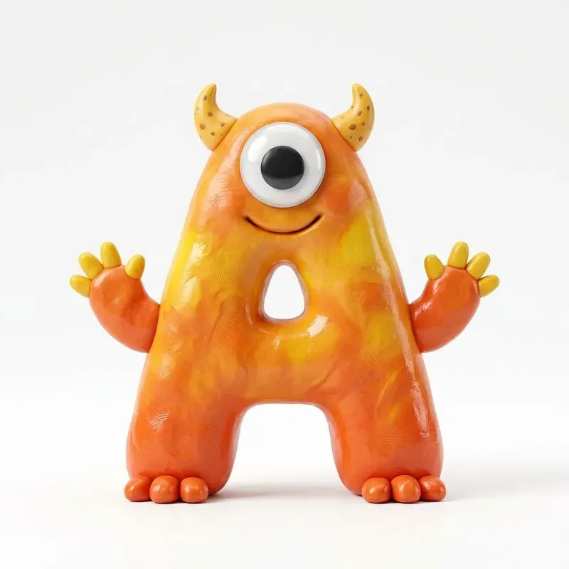 3D Clay Monster Alphabet Typographs