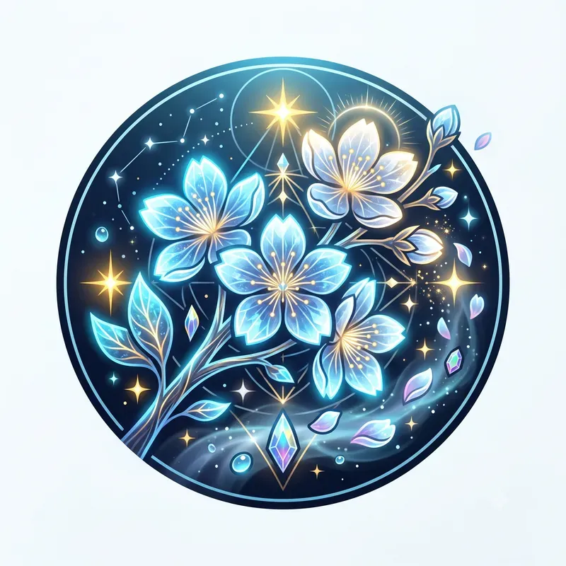 Modern Glowing Flora Emblems