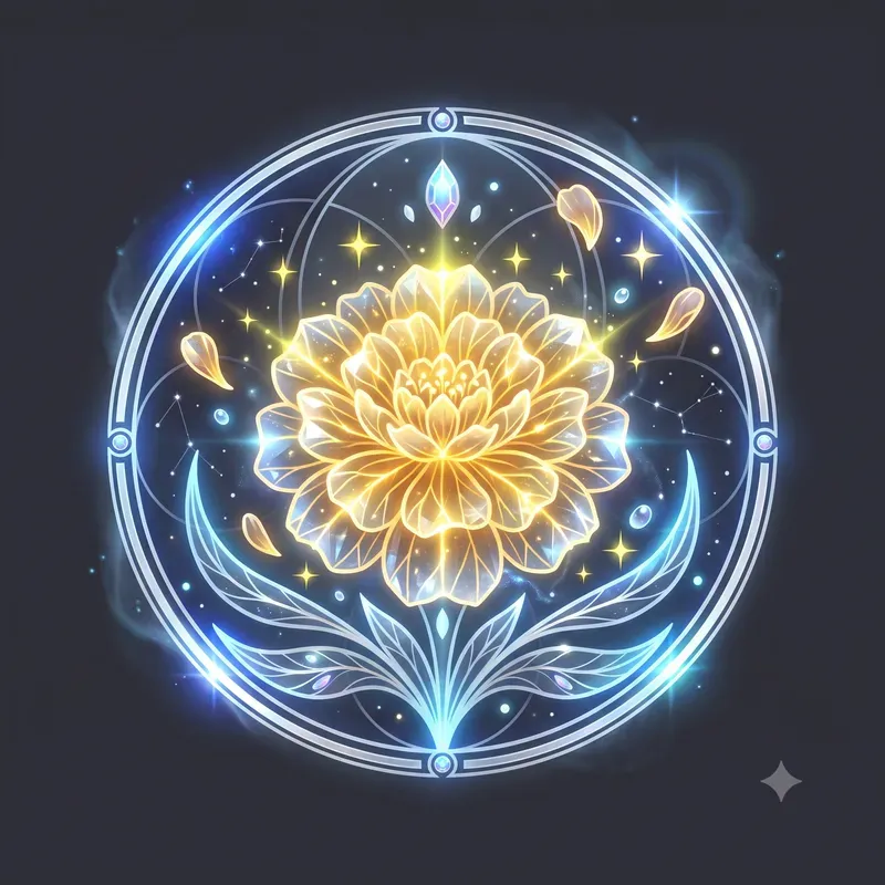 Modern Glowing Flora Emblems