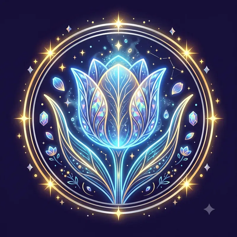 Modern Glowing Flora Emblems