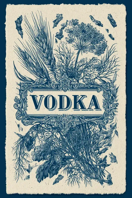 Vintage Botanical Spirits Labels