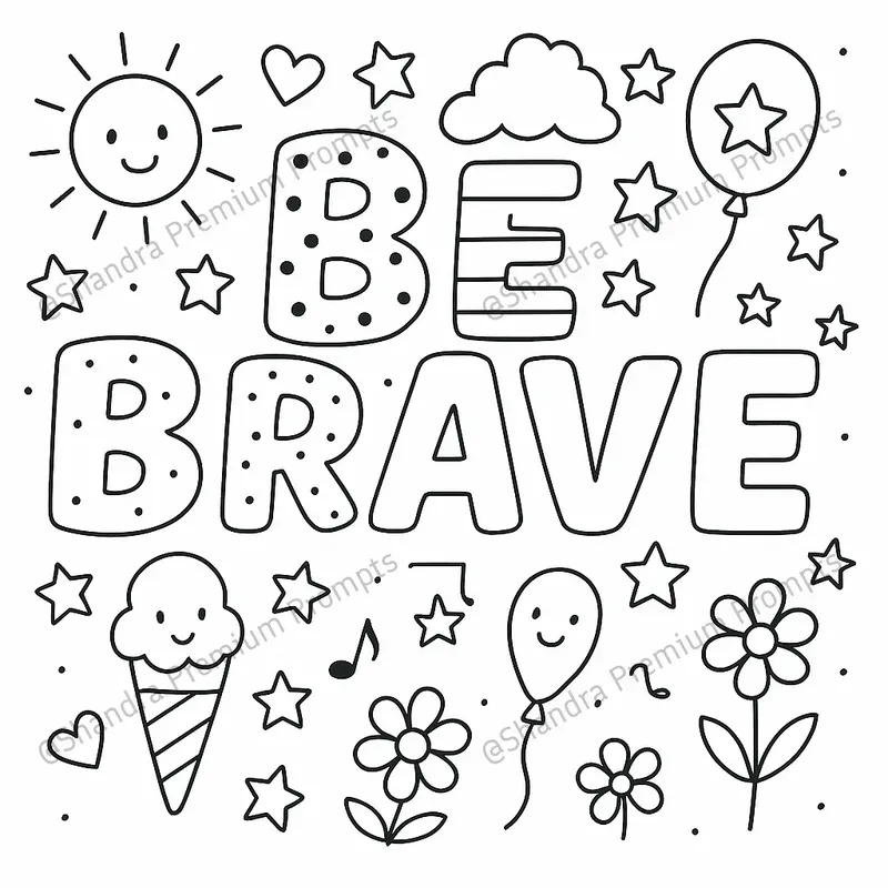 Cute Motivational Text Coloring Pages