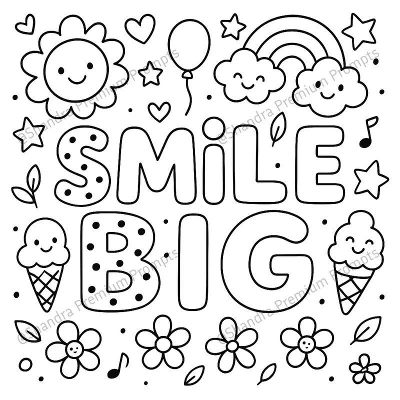 Cute Motivational Text Coloring Pages