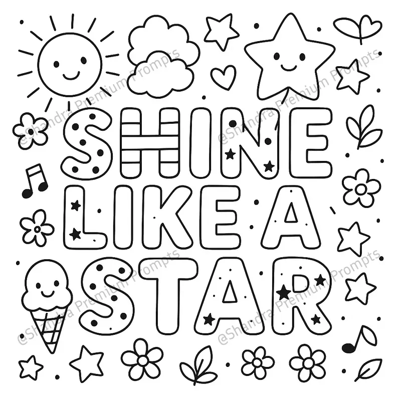 Cute Motivational Text Coloring Pages