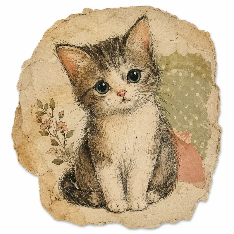 Hand Drawn Cute Animal Ephemera
