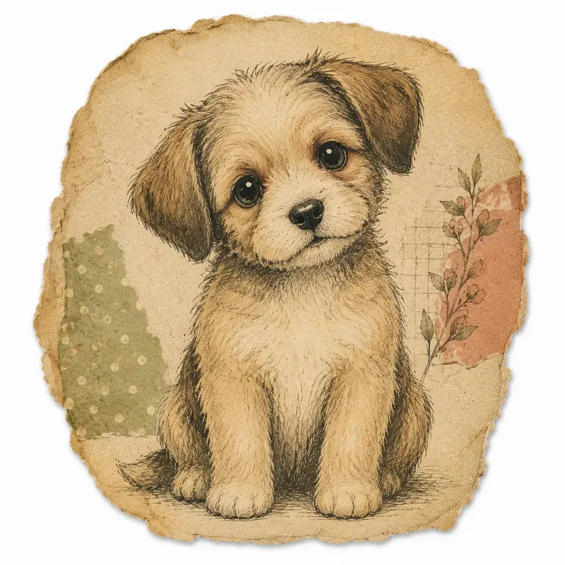 Hand Drawn Cute Animal Ephemera