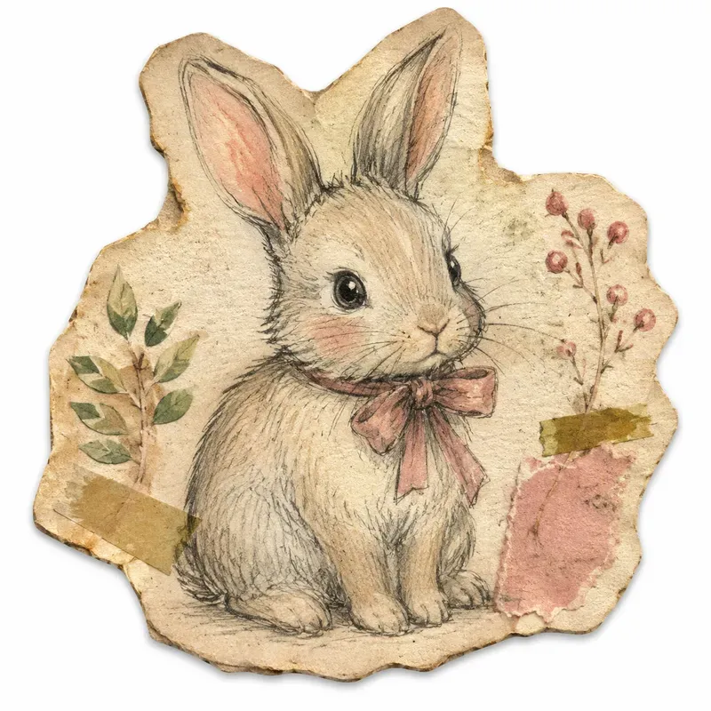 Hand Drawn Cute Animal Ephemera