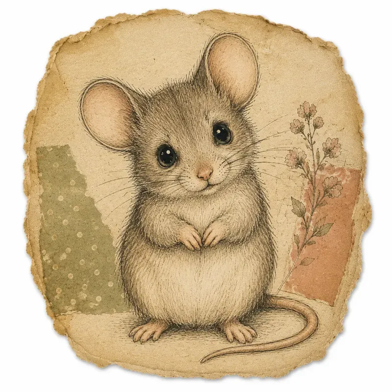 Hand Drawn Cute Animal Ephemera