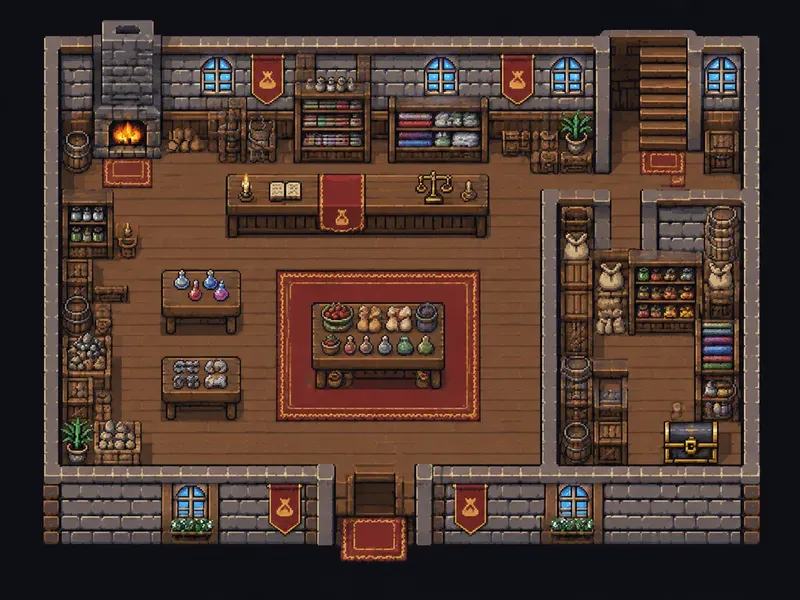8bit RPG Room Interior Generator