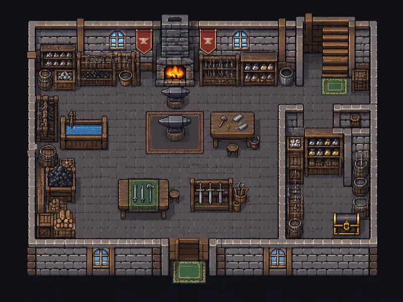 8bit RPG Room Interior Generator