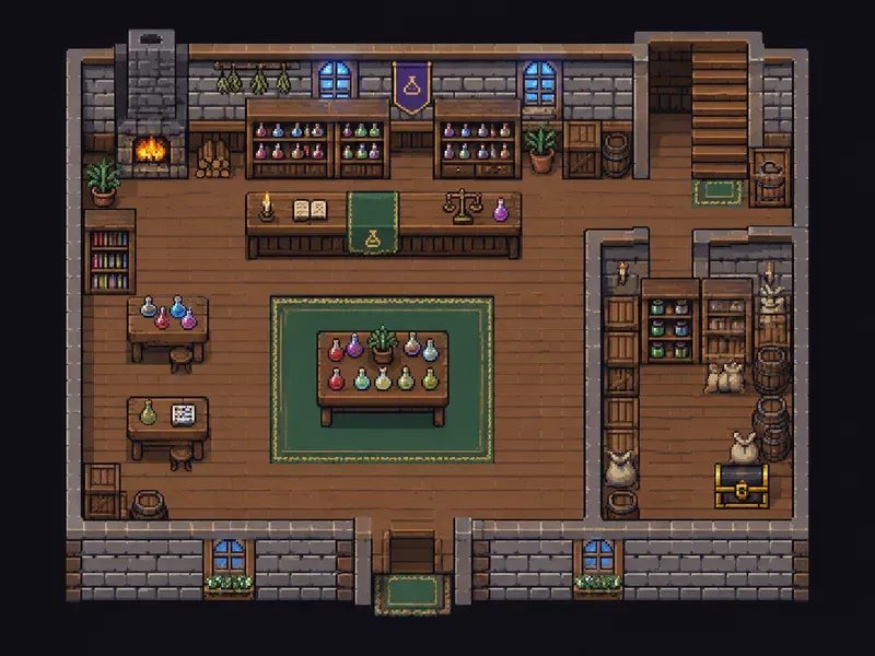 8bit RPG Room Interior Generator
