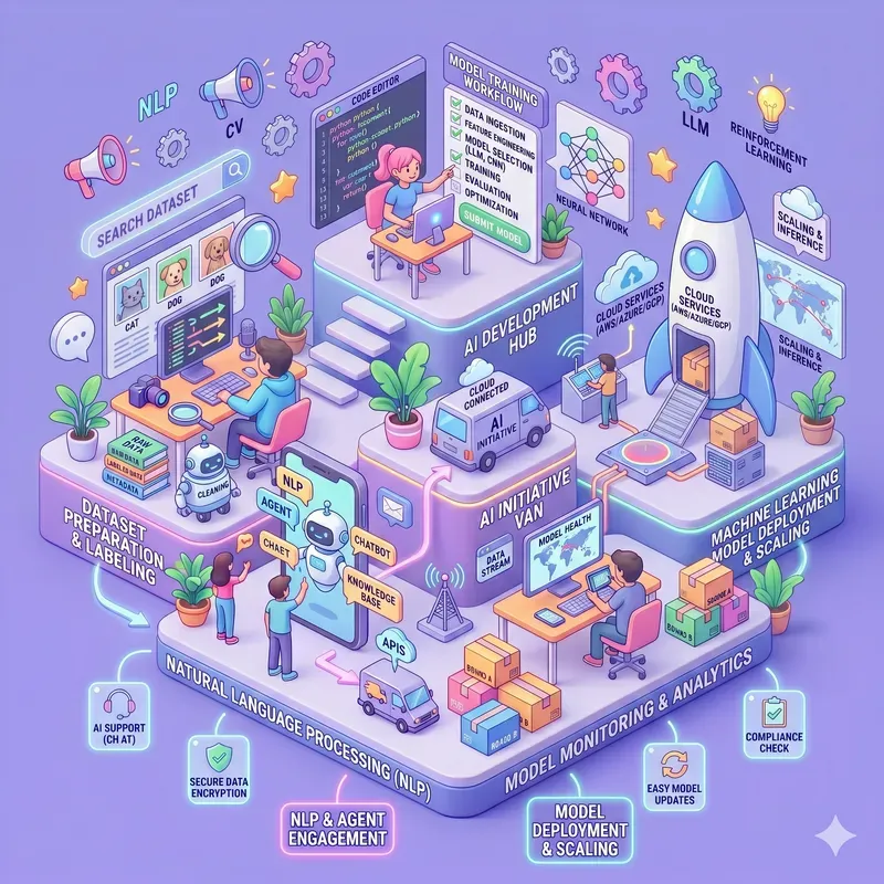 3D Isometric Social Media Illustrations