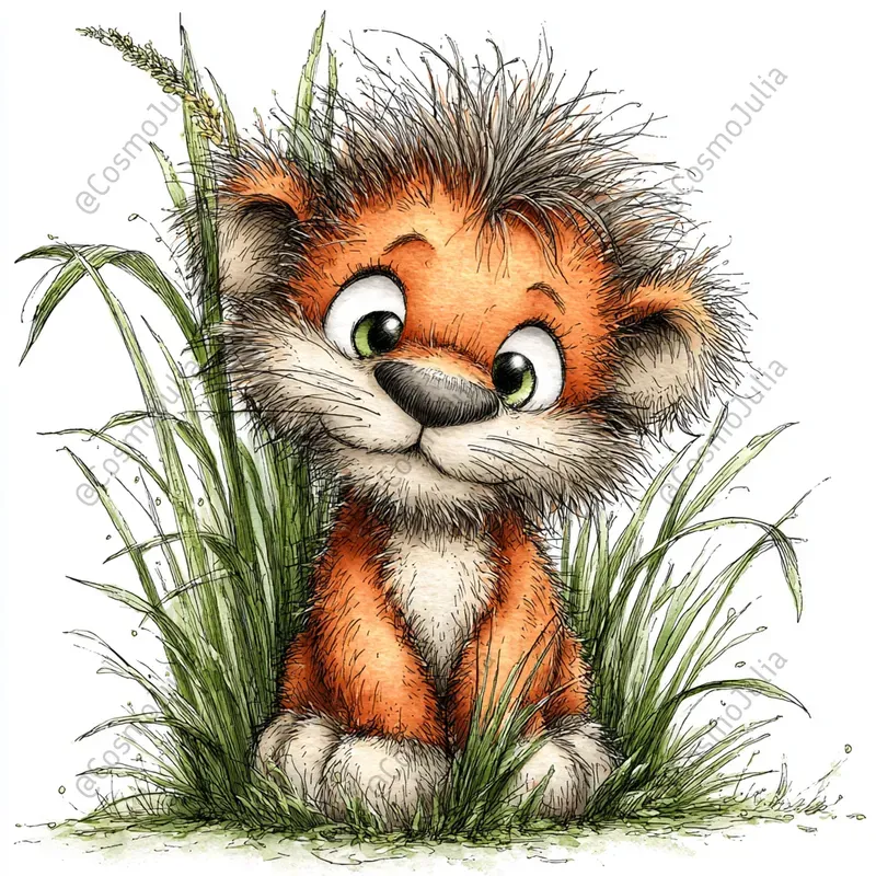 Safari Baby Animal Character Clipart