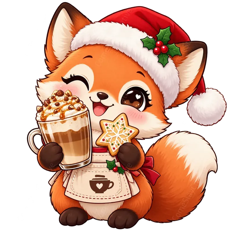 Cute Christmas Coffee Shop Cliparts