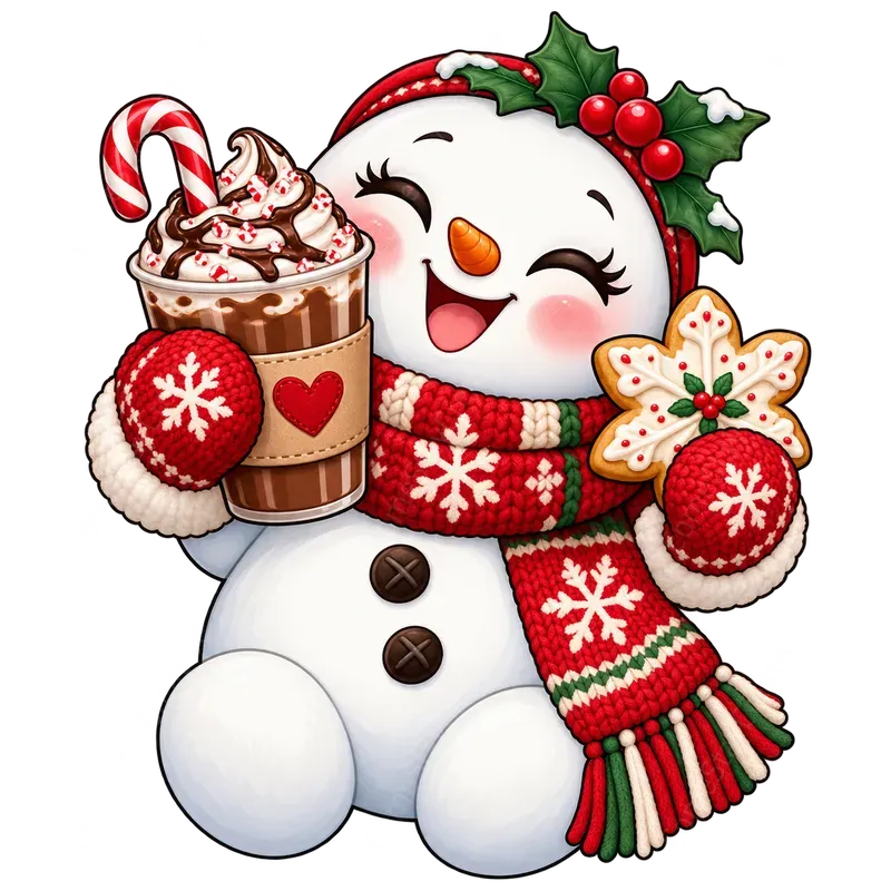 Cute Christmas Coffee Shop Cliparts