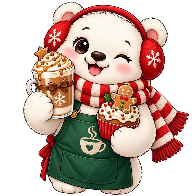 Cute Christmas Coffee Shop Cliparts