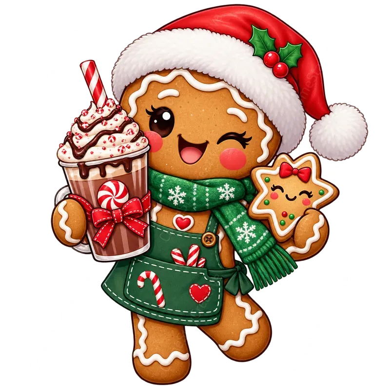 Cute Christmas Coffee Shop Cliparts