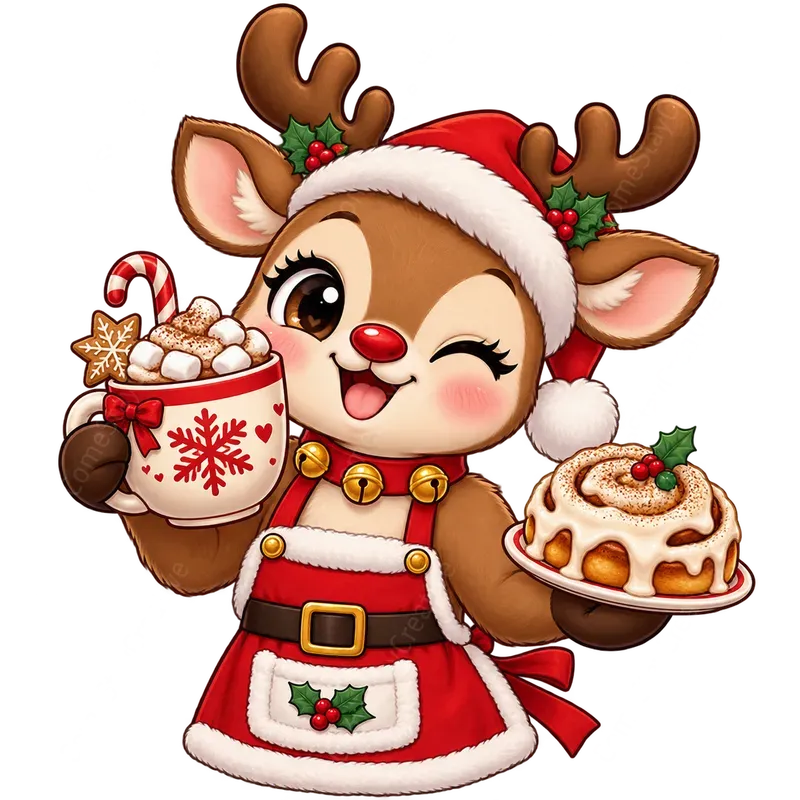 Cute Christmas Coffee Shop Cliparts