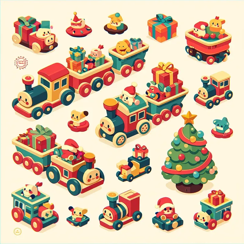 Retro Toy Christmas Stickers