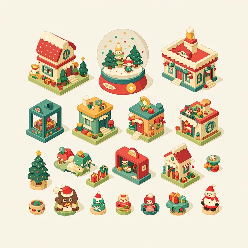 Retro Toy Christmas Stickers