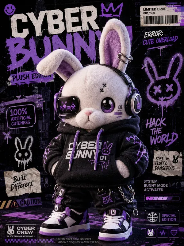 Street Wear Plush Character Posters
