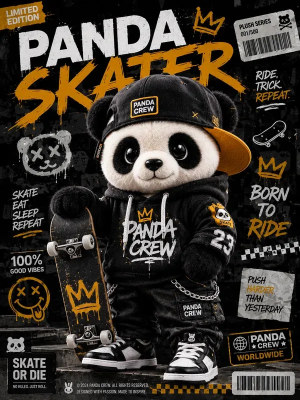 Street Wear Plush Character Posters