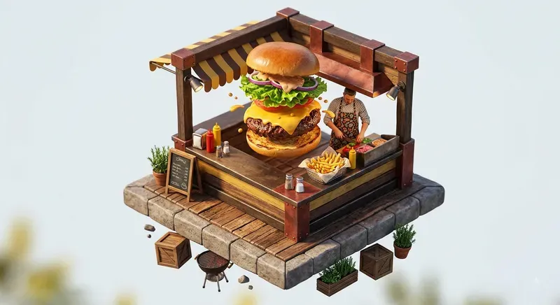 3d Isometric Food Dioramas