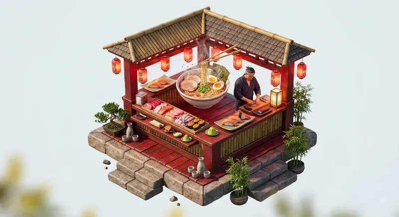 3d Isometric Food Dioramas