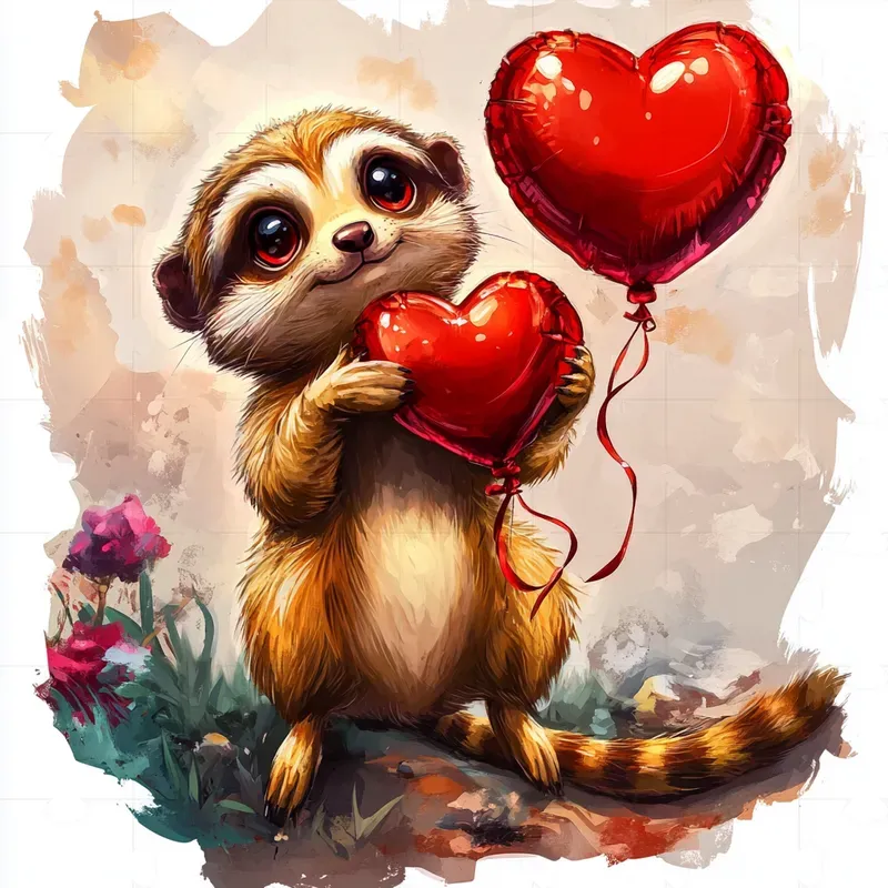Cute Animals For Valentines Cards