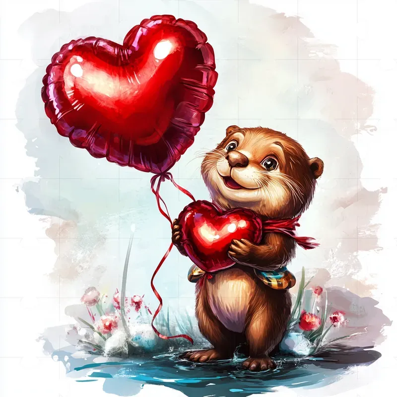Cute Animals For Valentines Cards