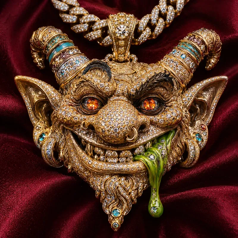 Gothic Diamond Beast Pendants
