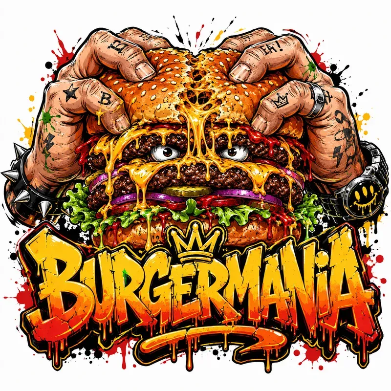 Melting Street Food Graffiti Typography