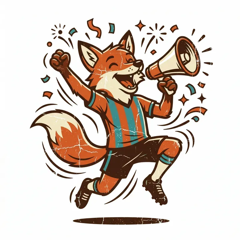 Vintage Soccer Supporter Mascots