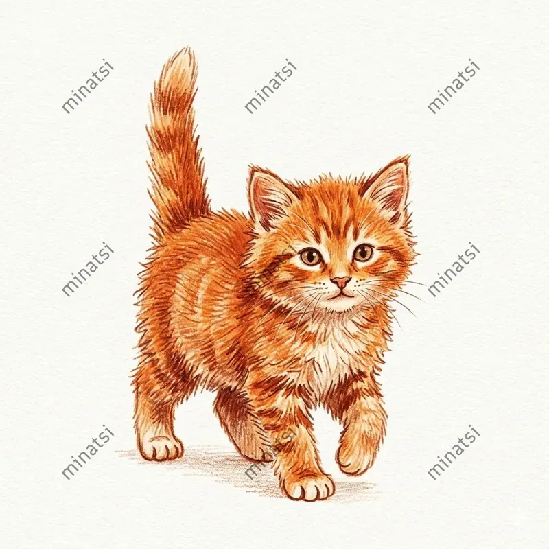 Colored Pencil Kitten Illustrations