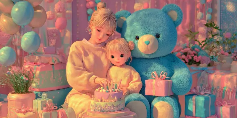 3D Soft Happy Birthday Storybook Scenes