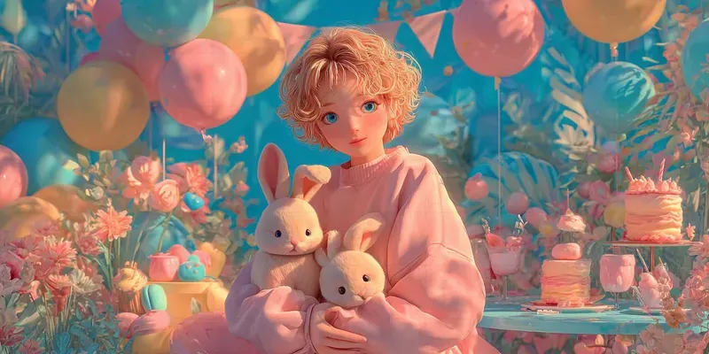 3D Soft Happy Birthday Storybook Scenes