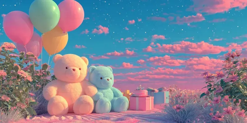 3D Soft Happy Birthday Storybook Scenes