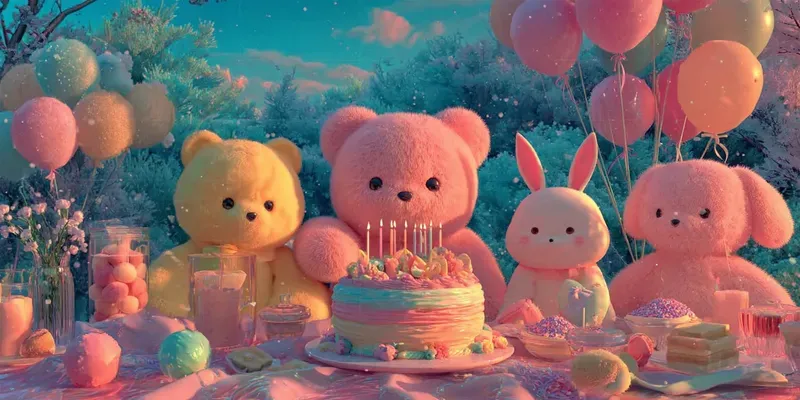 3D Soft Happy Birthday Storybook Scenes