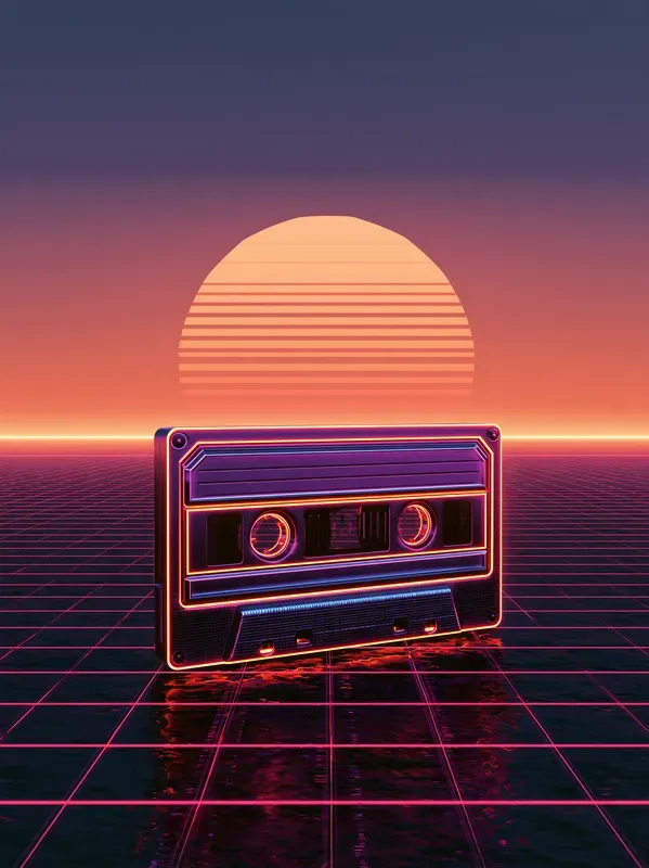 Retro 80s Synthwave Grid Posters