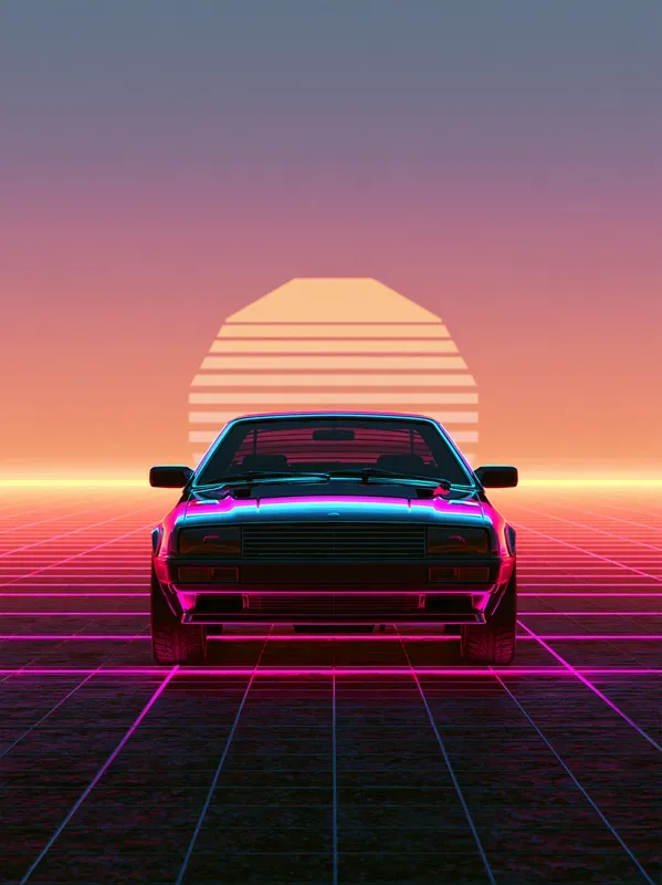 Retro 80s Synthwave Grid Posters